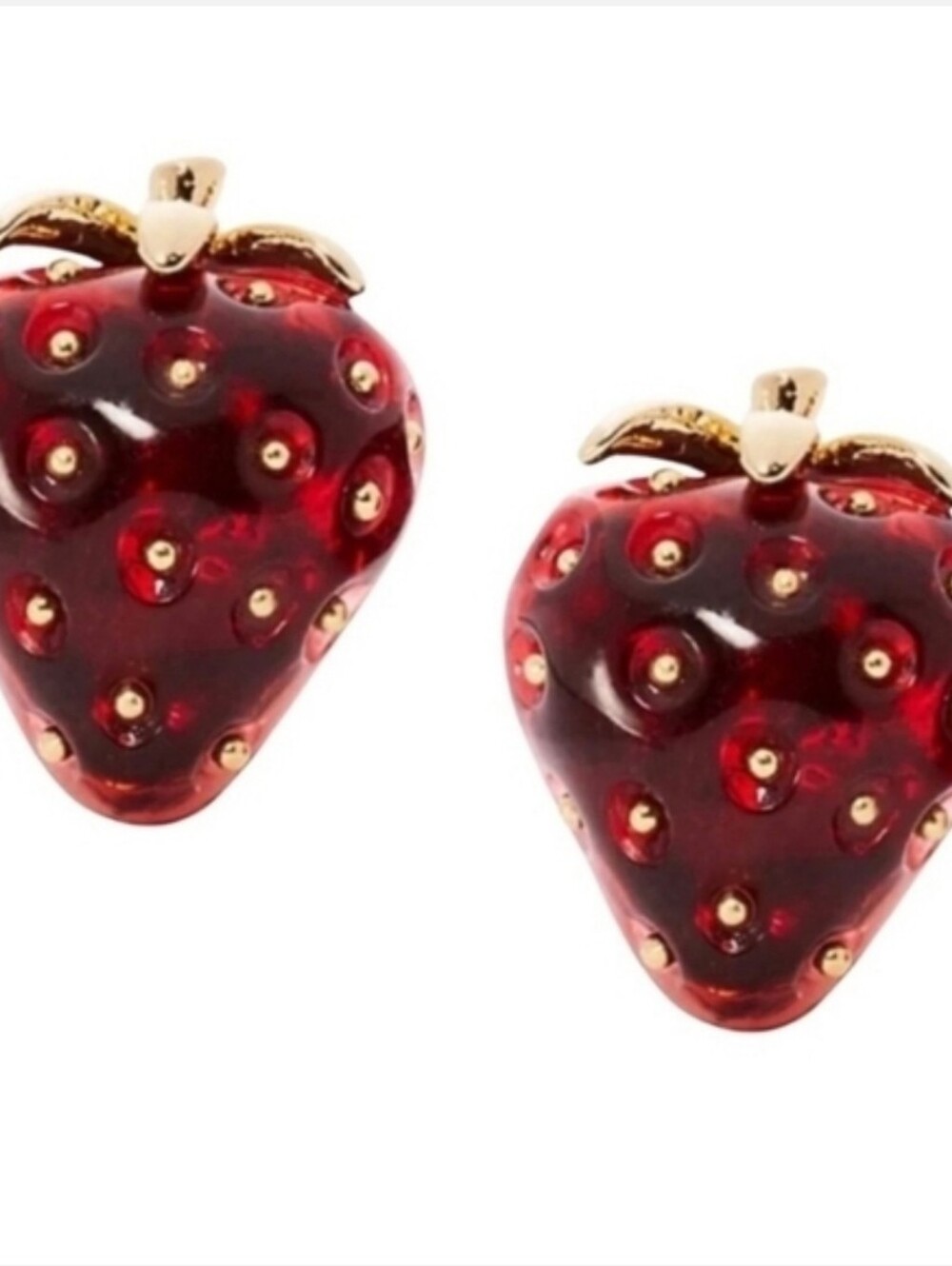 👉✨️Kate Spade Red Titti Fruity  Strawberry Enamel Stud Earrings -